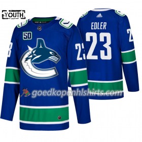 Vancouver Canucks Alexander Edler 23 50th Anniversary Adidas 2019-2020 Blauw Authentic Shirt - Kinderen